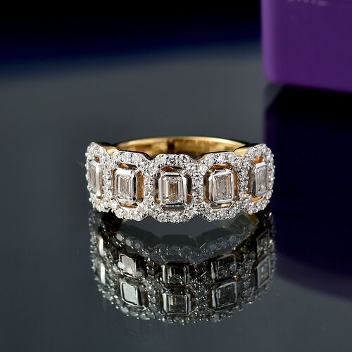 Lab Grown Diamant VS Ring 925 Silber 750 Gelbgold Vermeil (Größe 18.00) ca. 1,04 ct image number 1