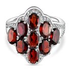 Roter Granat-Ring, (Größe 16.00) Edelstahl, ca. 5,39 ct