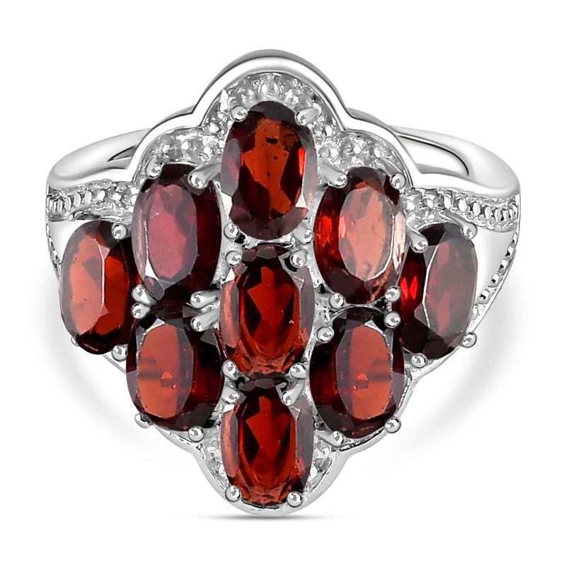 Roter Granat-Ring, (Größe 16.00) Edelstahl, ca. 5,39 ct image number 0