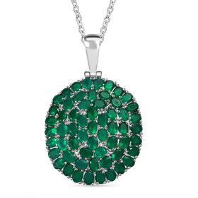 Verde Onyx Anhänger mit Kette, Edelstahl ca. 9.44 ct