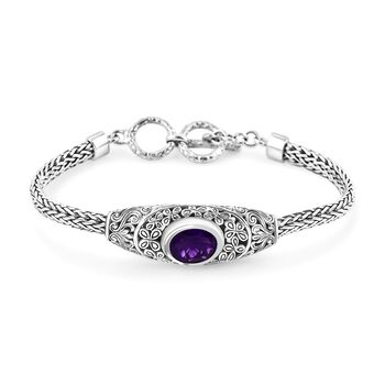Afrikanischer Amethyst Armband ca. 20 cm 925 Silber ca. 4.13 ct