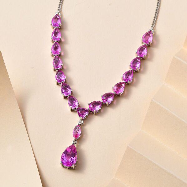 Patroke Triplette Quarz Collier, ca. 45 cm, 925 Silber platiniert ca. 17.41 ct image number 3