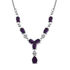 Afrikanischer Amethyst Halskette ca. 45 cm Edelstahl ca. 4.49 ct