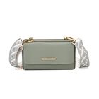 Crossbody-Tasche mit Klappfach und gemustertem Trageriemen, RFID-Schutz, ca. 19x5x11 cm, Grün