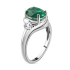 Smaragd-Triplett-Quarz und weißer Zirkon-Ring, 925 Silber platiniert  ca. 2,88 ct image number 4