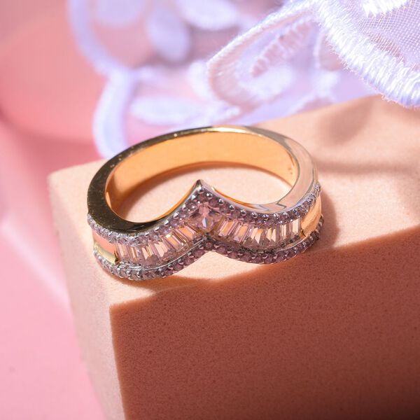 LUSTRO STELLA Wei&szlig;er Zirkonia-Ring, 925 Silber Gelbgold Vermeil - 1,54 ct. image number 1