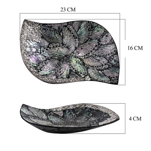 D'Joy Royal Bali- Abalone Muschel blattf&ouml;rmige Dekoschale, 925 Silber, 23x16x4cm image number 5
