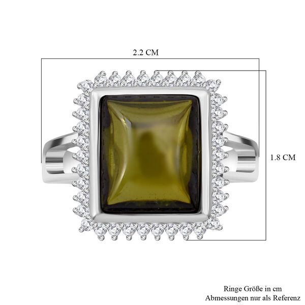 Lustro Stella Gr&uuml;ner Zirkonia, Wei&szlig;er Zirkonia Ring 925 Silber rhodiniert (Gr&ouml;&szlig;e 19.00) image number 6