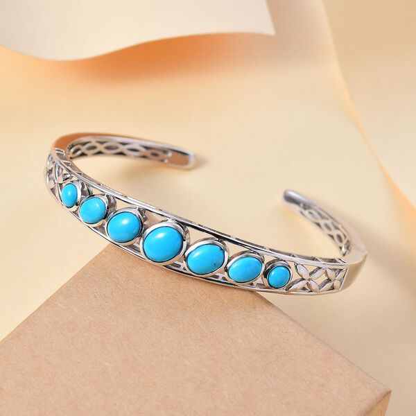 AA Amerikanischer natürlicher Sleeping Beauty Türkis Armreif, 19 cm - 5,56 ct. image number 2