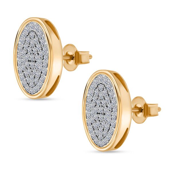 LUXURIANT SGL zertifizierte SI-GH Labor Diamant Ohrringe, 925 Silber Gelbgold Vermeil - 1 ct. image number 2