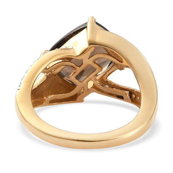 Rauchquarz und Zirkon-Ring, 925 Silber vergoldet  ca. 3,94 ct image number 6