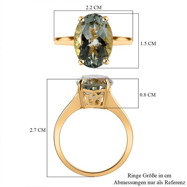 Prasiolith Ring, 925 Silber vergoldet (Gr&ouml;&szlig;e 18.00) ca. 5,54 ct image number 7