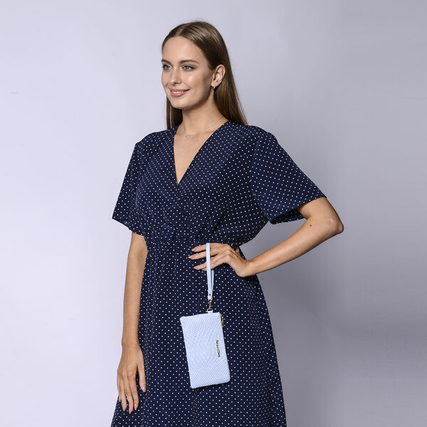 SENCILLEZ - 100% Leder Clutch, Hellblau image number 3