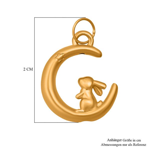 999 Gold Hase und Mond Anhänger image number 5