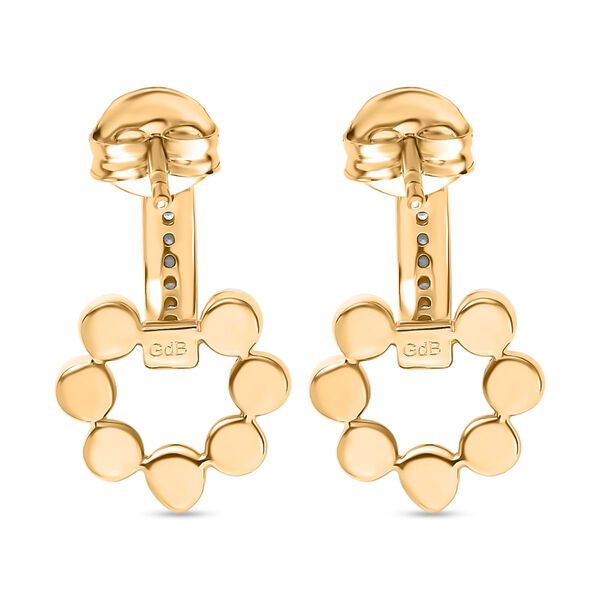 Süßwasser Perle, Weißer Zirkon Ohrringe Messing 750 Gelb Vergoldet image number 5