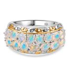 Natürlicher, äthiopischer Welo Opal Ring 925 Silber rhodiniert (Größe 21.00) ca. 1,63 ct