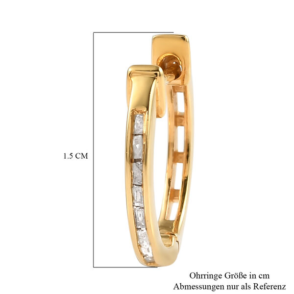 Diamant Creolen in Silver vergoldet image number 5