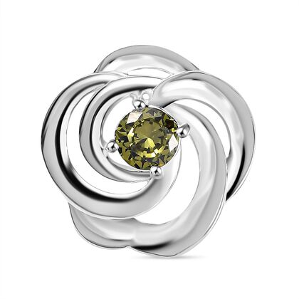 LUSTRO STELLA - Peridot Zirkonia Sonnenwirbel Anh&auml;nger, 925 Silber