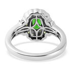 Natürlicher Chromdiopsid und Zirkon Ring 925 Silber platiniert image number 5