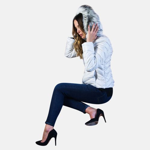 19V69 by Alessandro Versace: Winterjacke mit Kapuze, Weiss, M image number 1