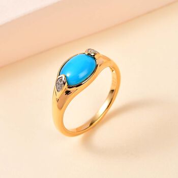 AA Sleeping Beauty T&uuml;rkis und Zirkon Ring - 1,66 ct.