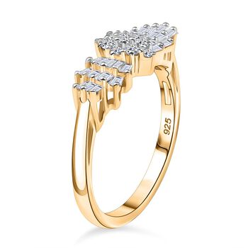 LUXURIANT SI-GH Labor Diamant Ballerina Ring, 925 Silber 750 Gelbgold Vermeil - 0,50 ct.