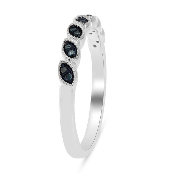 Blauer Diamant Ring 925 Silber platiniert  ca. 0,10 ct image number 4