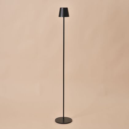 Kabellose RGB Stehlampe Wei&szlig; mit Touch-Funktion, 18x118 cm - Farbwechselnde LED Lampe im modernen Design, wiederaufladbar, schwarz