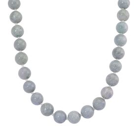 EXTREM SELTEN Natürliche Weiße Jadeite Jade (15-17mm) Halskette, flexibel, 925 Silber rhodiniert ca. 875.00 ct