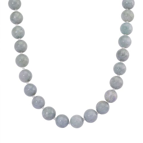 EXTREM SELTEN Natürliche Weiße Jadeite Jade (15-17mm) Halskette, flexibel, 925 Silber rhodiniert ca. 875.00 ct image number 0