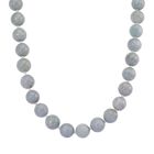 EXTREM SELTEN Natürliche Weiße Jadeite Jade (15-17mm) Halskette, flexibel, 925 Silber rhodiniert ca. 875.00 ct