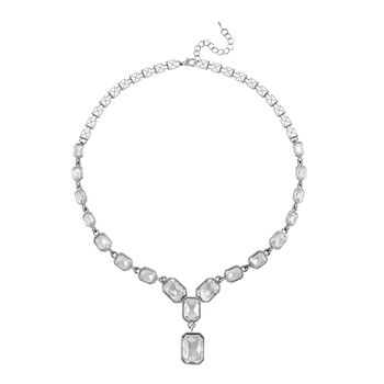 Wei&szlig;er Kristall Halskette, ca. 50 cm