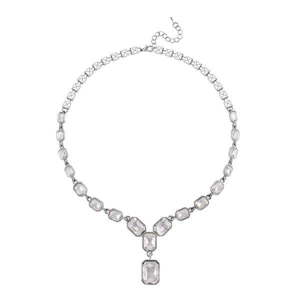 Wei&szlig;er Kristall Halskette, ca. 50 cm