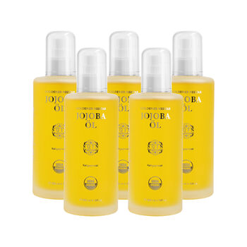 SQIN Botanicals 5er-Set Kaltgepresstes, nat&uuml;rliches Jojoba&ouml;l, 200ml