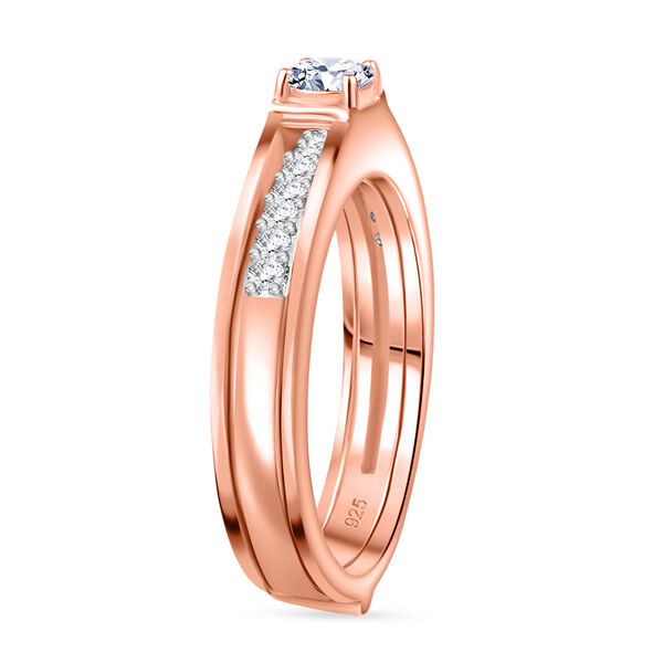 2er-Set Moissanit Ringe, 925 Silber 750 ros&eacute;vergoldet - 0,48 ct. image number 5