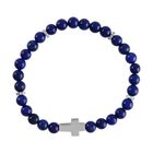 Lapislazuli Armband, ca. 19 cm, Edelstahl ca. 65.00 ct