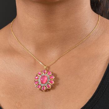 D'Joy Maulbeer Mondstein Schmuckset ca. 45 cm 925 Silber 750 Gelbgold Vermeil ca. 13,18 ct.