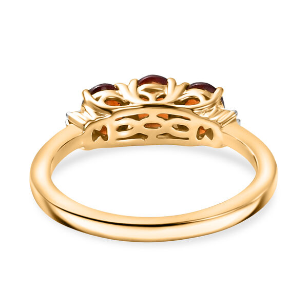 D'Joy AAA Hessonit Granat und weißer Diamant Ring - 1,30 ct. image number 6