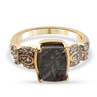 Meteorit und Zirkon Ring 925 Silber vergoldet  ca. 5,71 ct image number 0