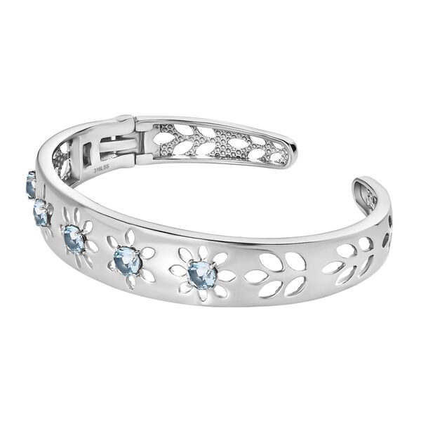 Himmelblauer Topas Armreif ca. 19 cm Edelstahl ca. 2.80 ct image number 4