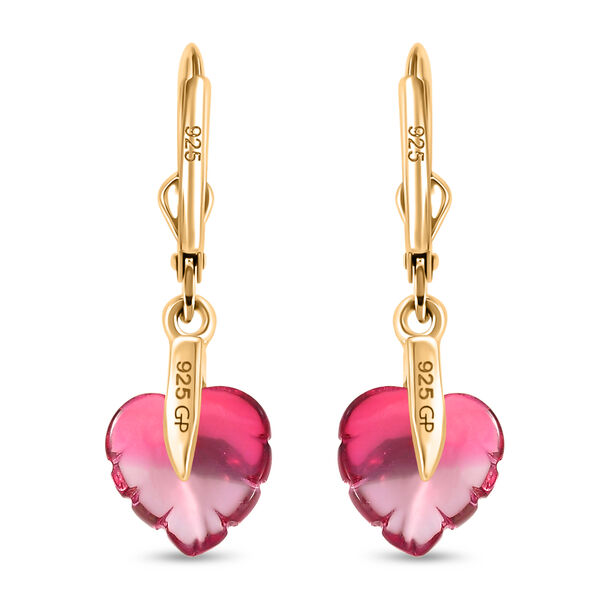 GP - Rosa Bicolor-Murano aus Italien Ohrringe 925 Silber 750 Gelbgold Vermeil image number 5