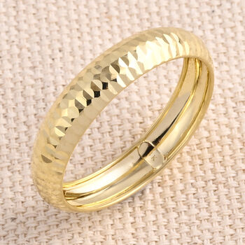 LUXORO Bandring mit Diamantschliff-Muster in 585 Gold