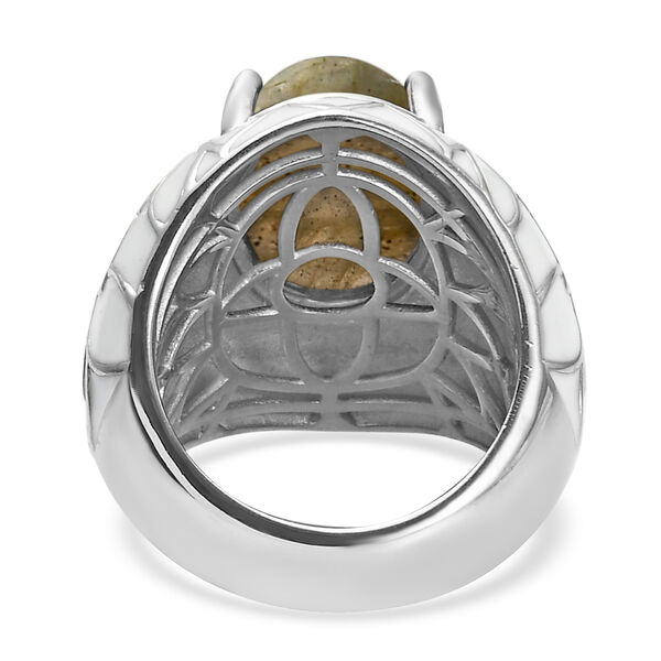 Labradorit Ring Messing platiniert  ca. 6,80 ct image number 6
