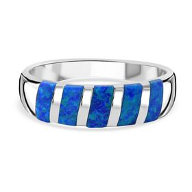 Simulierter blauer Opal-Ring