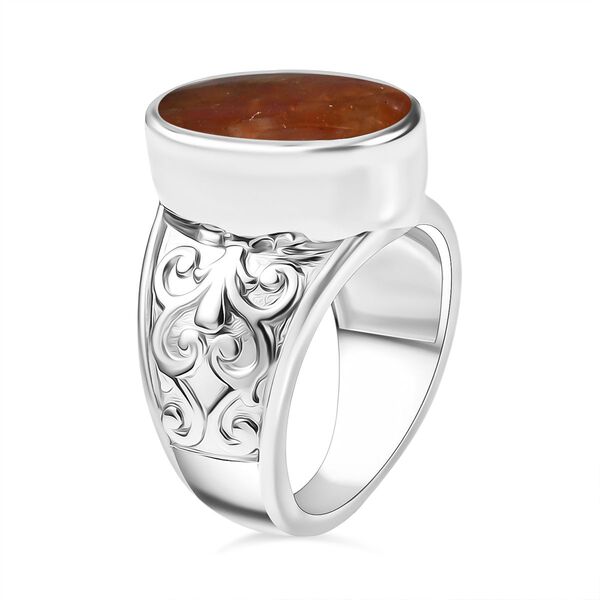 Feuer Opal Matrix Ring 950 Kupfer (Gr&ouml;&szlig;e 18.00) ca. 5,50 ct image number 5