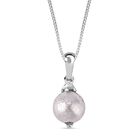 Meteorit Anhänger mit Kette, 925 Silber rhodiniert ca. 9.01 ct