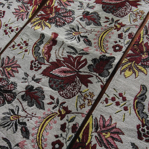 5er Set: Jacquard gewebter Tischl&auml;ufer und 4 Tischsets, Blumen image number 2