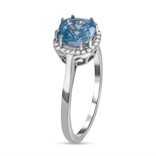 ILIANA- AAA Blauer Zirkon, Wei&szlig;er Diamant Ring, 750 Gold, (Gr&ouml;&szlig;e 18.00) ca. 2.92 ct image number 2