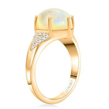 LUXORO zertifiziert und gepr&uuml;ft AAA nat&uuml;rlicher, &auml;thiopischer Welo Opal und Diamant Ring in 417 Gold - 2,80 ct.