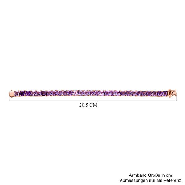 D'Joy AAA Rose De France Amethyst Armband ca. 19 cm 925 Silber 750 Roségold Vermeil ca. 32,42 ct. image number 5